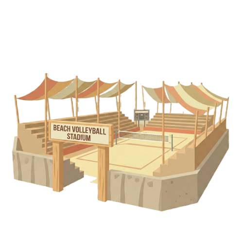 Beach volleyball arenas